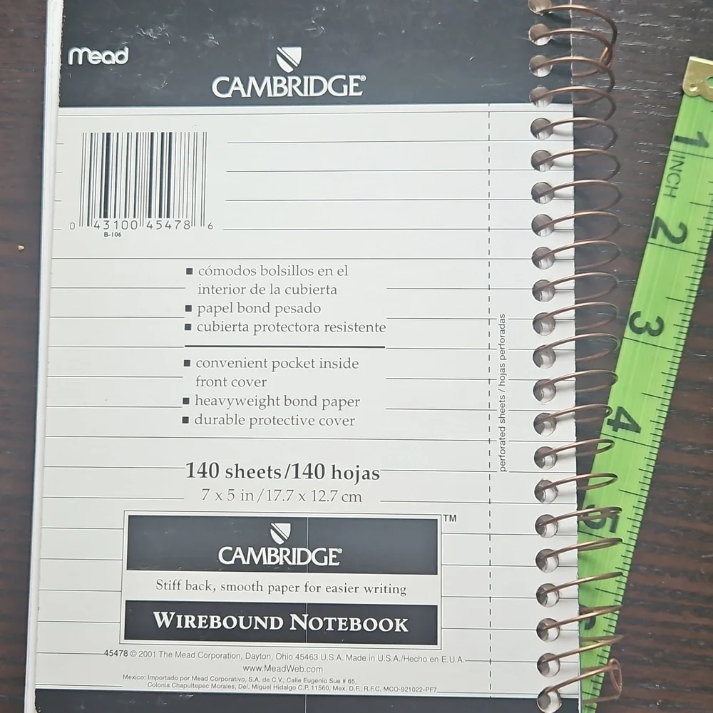 NEW. Cambridge Blue Spiral Notebook - Picture 3 of 9